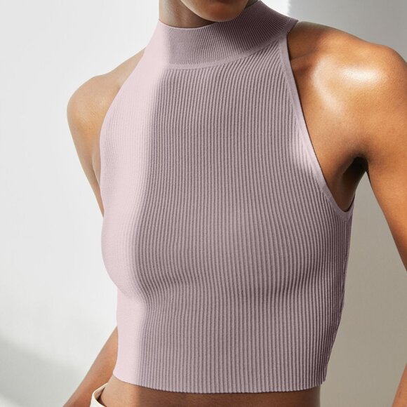 Aritzia Babaton Sculpt Crop Halter Top - Picture 1 of 6